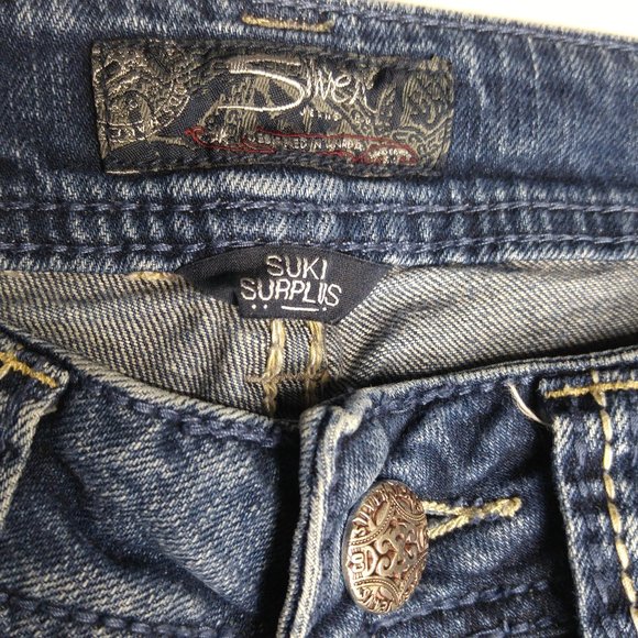 Silver Suki Surplus Boot Cut Jeans Women's 27 Flap Pockets Stretch Low Rise B822 - Picture 9 of 13